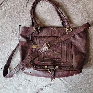 Coco and Carmen purse purple faux leather